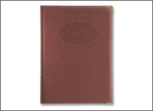 Portamen� pelle struzzo angoli dorati art. 00SM